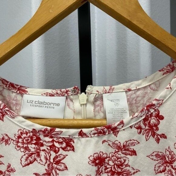 Sport By Liz Claiborne Floral Dress Mini Res White Cottagecore Farmhouse Sz 10 - Picture 3 of 6